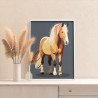 3 Сильная лошадь Животные Конь Простая Минимализм Раскраска картина по номерам на холсте