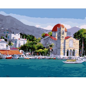 Греция Раскраска картина по номерам на холсте
