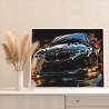  Машина БМВ Автомобиль BMW Черная Стильная Яркая Для мужчин Раскраска картина по номерам на холсте с неоновыми красками AAAA-ST0