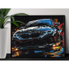  Машина БМВ Автомобиль BMW Черная Стильная Яркая Для мужчин 80х100 Раскраска картина по номерам на холсте с неоновыми красками A