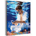 Мужчина под водой Медитация Люди Море Романтика Мем 80х100 Раскраска картина по номерам на холсте