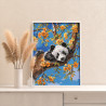  Панда на цветущем дереве Животные Весна Природа Цветы Раскраска картина по номерам на холсте AAAA-NK684