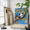  Панда на цветущем дереве Животные Весна Природа Цветы 80х100 Раскраска картина по номерам на холсте AAAA-NK684-80x100