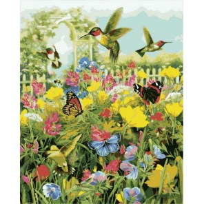 Колибри и бабочки Раскраска картина по номерам на холсте