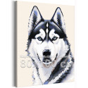 Портрет сибирской хаски Животные Собака Легавая Для детей для подростков Для девочки Для мальчика 80х100 Раскраска картина по номерам на холсте