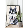 2 Портрет сибирской хаски Животные Собака Легавая Для детей для подростков Для девочки Для мальчика 80х100 Раскраска картина по 