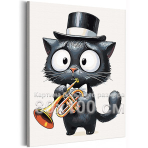 Грустный котенок музыкант Животные Коты Кошки Музыка Мем Для детей Детская Для мальчика Для девочки Смешная 80х100 Раскраска кар