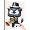 1 Грустный котенок музыкант Животные Коты Кошки Музыка Мем Для детей Детская Для мальчика Для девочки Смешная Раскраска картина 