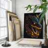 3 Голова дракона в огне Фэнтези Символ года Новый год Магия 80х100 Раскраска картина по номерам на холсте