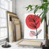 3 Пальмовая ветвь на розовом Коллекция Line Абстракция Минимализм Растения Цветы Для триптиха Стильная 75х100 Раскраска картина 