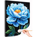 Голубой пион Цветы Лето Для девушки Для женщины Маме Интерьерная Небольшая Раскраска картина по номерам на холсте