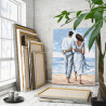  Влюбленная пара у моря Люди Любовь Романтика Мужчина и женщина Девушка Семья 80х100 Раскраска картина по номерам на холсте AAAA