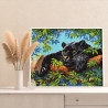  Черный леопард на дереве Животные Пантера Природа Раскраска картина по номерам на холсте AAAA-NK693