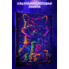  Енот игрок Животные Яркая Стильная Киберпанк Раскраска картина по номерам на холсте с неоновыми красками AAAA-NK706
