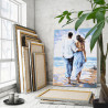  Влюбленная пара на пляже Люди Любовь Романтика Мужчина и женщина Девушка Семья Море 80х100 Раскраска картина по номерам на холс