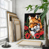  Портрет волка с маками Животные Хищник Тотем Цветы 100х125 Раскраска картина по номерам на холсте AAAA-NK717-100x125