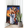  Тотем лисы на закате Животные Лисичка Индеец Стильная Раскраска картина по номерам на холсте AAAA-NK721