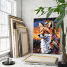  Тотем лисы на закате Животные Лисичка Индеец Стильная 80х100 Раскраска картина по номерам на холсте AAAA-NK721-80x100