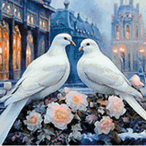  Свадебные голуби Алмазная вышивка мозаика Гранни Ag 3025