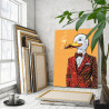  Стильный гусь обнимусь Мем Животные Птицы Смешная Раскраска картина по номерам на холсте с металлической краской AAAA-NK027
