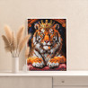  Тигр в золотой короне Животные Хищники С золотом Яркая Интерьерная Раскраска картина по номерам на холсте с металлической краск