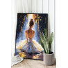  Девушка балерина с золотом Люди Танец Балет Женщина 80х100 Раскраска картина по номерам на холсте с металлической краской AAAA-