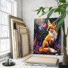 3 Яркая лиса с цветами и бабочкой Животные Лисичка Рыжая Природа Лето 100х125 Раскраска картина по номерам на холсте