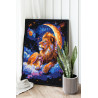 2 Лев на месяце Животные Король Зодиак Луна Небо Фэнтези Яркая 100х125 Раскраска картина по номерам на холсте