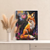 4 Яркая лиса с цветами и бабочкой Животные Лисичка Рыжая Природа Лето Раскраска картина по номерам на холсте
