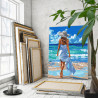  Романтичная девушка на море Люди Женщина Пляж Океан Лето Невеста 80х100 Раскраска картина по номерам на холсте AAAA-NK728-80x10