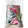  Кошка у окна с цветами Животные Котики Коты Котята Мем Яркая Интерьерная 80х100 Раскраска картина по номерам на холсте AAAA-NK7