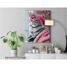  Кошка у окна с цветами Животные Котики Коты Котята Мем Яркая Интерьерная 100х125 Раскраска картина по номерам на холсте AAAA-NK