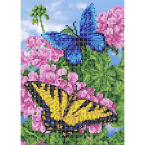  Бабочки в цветах Набор для вышивки бисером Каролинка КББН(Ч) 4008