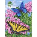 Бабочки в цветах Набор для вышивки бисером Каролинка