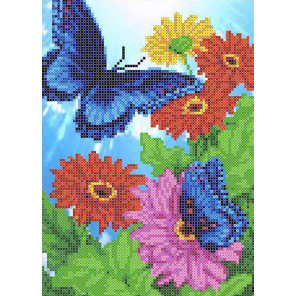  Синие бабочки Набор для вышивки бисером Каролинка КББН(Ч) 4009