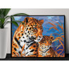  Леопард с малышом Животные Хищники Мама Ребенок Интерьерная 80х100 Раскраска картина по номерам на холсте AAAA-NK743-80x100