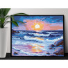  Морские волны на закате Пейзаж Море Океан Вода Природа Лето Интерьерная Раскраска картина по номерам на холсте AAAA-NK750