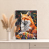 4 Портрет лисички в полевых цветах Животные Лиса Лисенок Рыжая Лето Яркая Раскраска картина по номерам на холсте