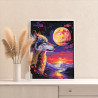 4 Волк и луна на закате Животные Тотем Природа Горы Пейзаж Фэнтези Яркая Раскраска картина по номерам на холсте