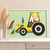 2 Мальчик на желтом тракторе Для детей Детские Для мальчиков Для девочек Маленькая Легкая Машина Раскраска картина по номерам на