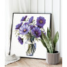 2 Фиолетовая космея в вазе Цветы Натюрморт Букет Интерьерная Раскраска картина по номерам на холсте