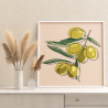 3 Ветвь с оливками Коллекция Line Еда Натюрморт Для кухни Интерьерная Раскраска картина по номерам на холсте