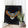 2 Парящий орел с узорами Птицы Яркая Интерьерная Коллекция дудлинг 80х80 Раскраска картина по номерам на холсте