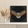 5 Парящий орел с узорами Птицы Яркая Интерьерная Коллекция дудлинг 80х80 Раскраска картина по номерам на холсте