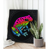 2 Цветная лягушка с узорами Животные Яркая Интерьерная Коллекция дудлинг 80х80 Раскраска картина по номерам на холсте