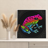 3 Цветная лягушка с узорами Животные Яркая Интерьерная Коллекция дудлинг 40х40 Раскраска картина по номерам на холсте