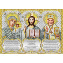 Триптих с молитвами в серебре Канва с рисунком для вышивки бисером Благовест