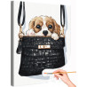 1 Щенок в сумке Животные Собака Спаниель Смешная Интерьерная Раскраска картина по номерам на холсте