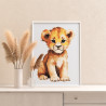 4 Сидящий малыш львенок Животные Лев Король Для детей Детская Раскраска картина по номерам на холсте