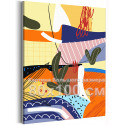 Яркий африканский пейзаж 2 Абстракция Минимализм Для диптиха Интерьерная Стильная 80х100 Раскраска картина по номерам на холсте